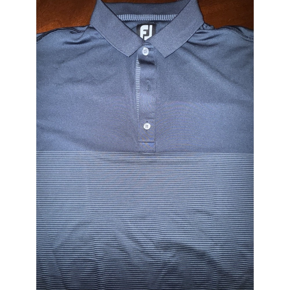 FootJoy Men's Blue Golf Shirt Size M Short Sleeve High Performance Stretchy Polo